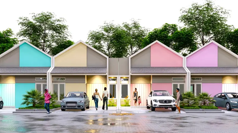 Ilustrasi rumah tipe 36/72 Esa de Pastel