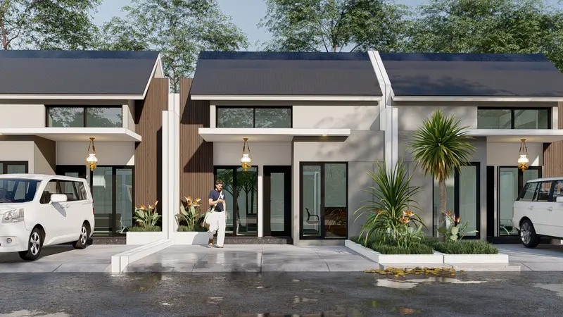 Ilustrasi rumah tipe 42/84 Esa de Pastel